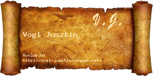 Vogl Jusztin névjegykártya